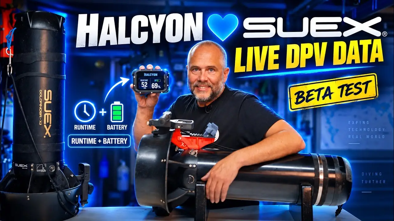 Videovoorbeeld: Halcyon en SUEX: live DPV-gegevens op je duikcomputer
